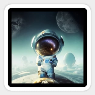 The Little Astronaut on a planet Sticker